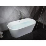 Melina 63" Free Standing Acrylic Bathtub w/ Chrome Drain