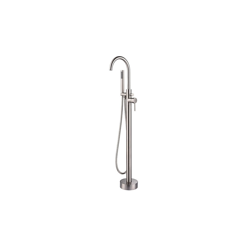 Lago Free Standing Bathtub Filler/Faucet w/ Handheld Showerwand - Brushed Nickel