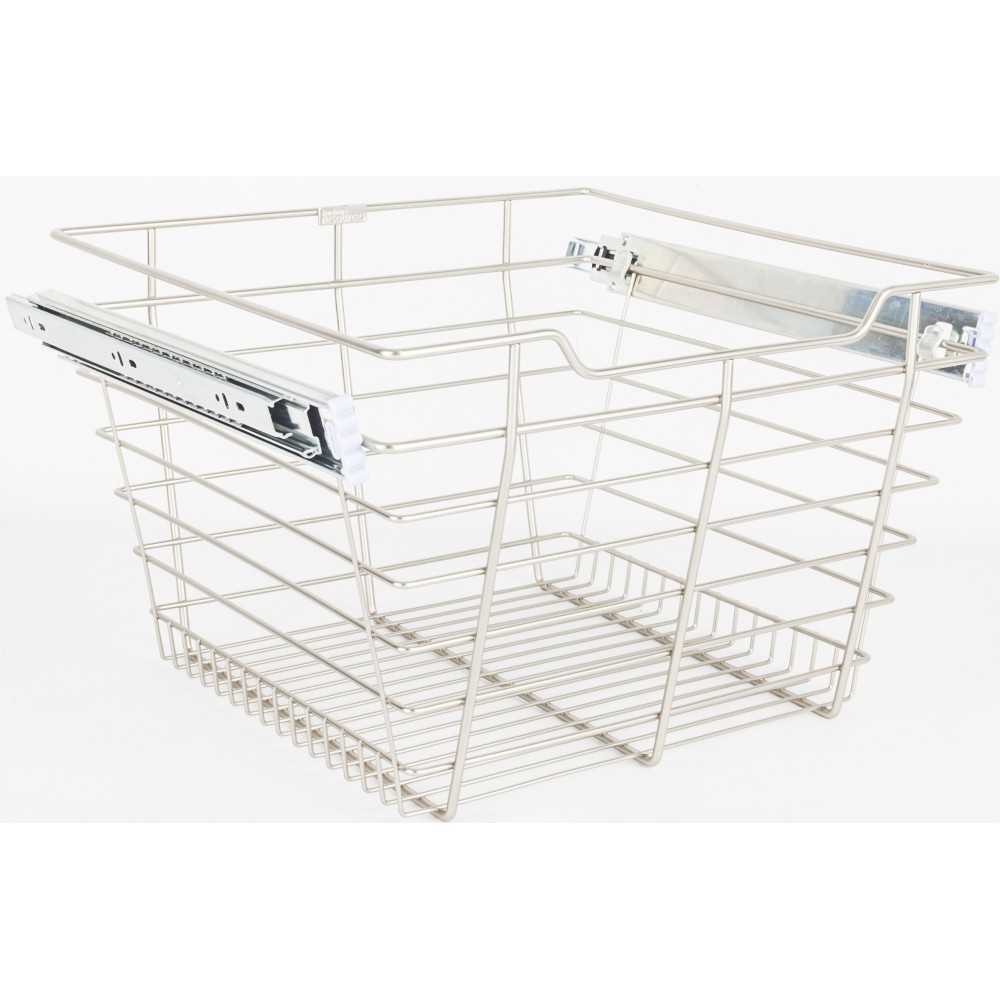 Satin Nickel Closet Pullout Basket 14" D x 17" W x 11"H