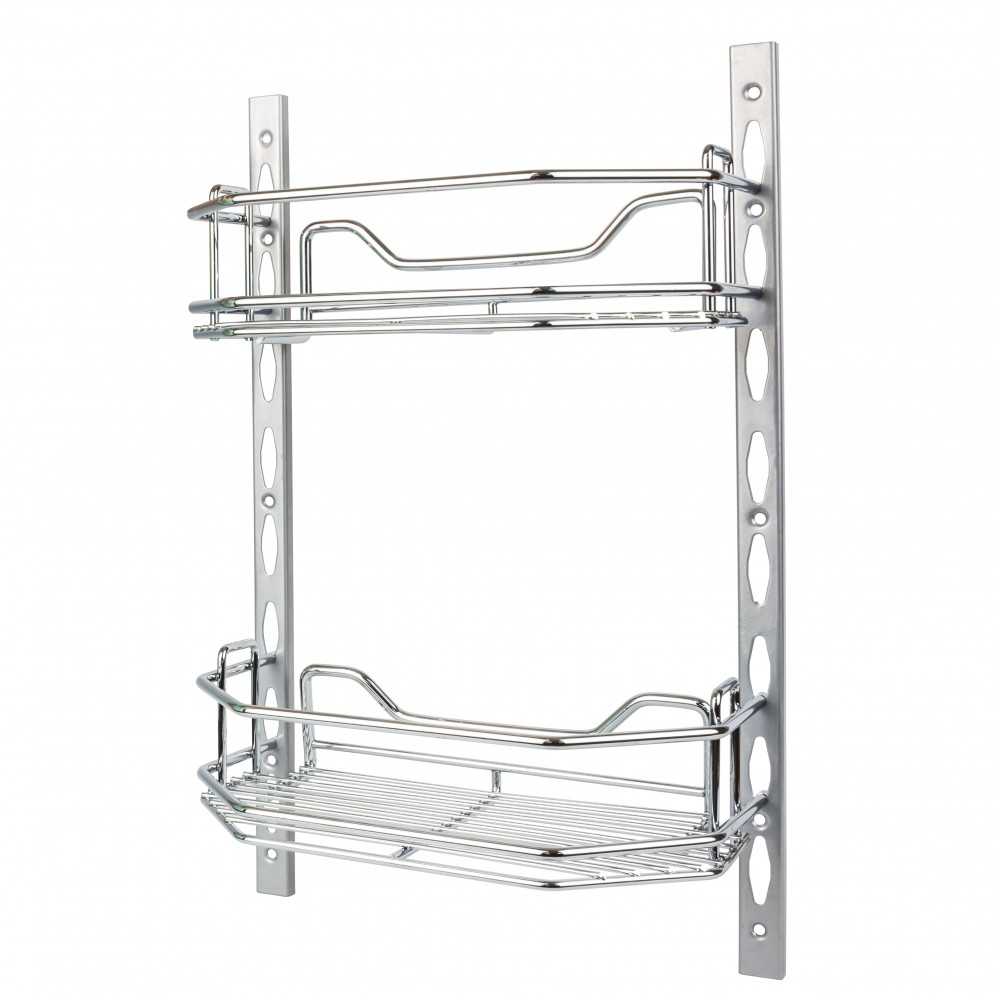 6" Deep Door Mounted Tray System Kit in Polished Chrome 6" Deep Door Mounted Tray System Kit in Polished Chrome