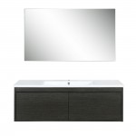 Sant 48" Iron Charcoal Bathroom Vanity, Acrylic Composite Top with Integrated Sink, and 43" Frameless Mirror