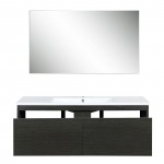 Sant 48" Iron Charcoal Bathroom Vanity, Acrylic Composite Top with Integrated Sink, and 43" Frameless Mirror