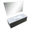 Sant 48" Iron Charcoal Bathroom Vanity, Acrylic Composite Top with Integrated Sink, and 43" Frameless Mirror