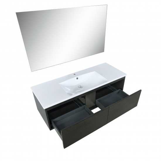 Sant 48" Iron Charcoal Bathroom Vanity, Acrylic Composite Top with Integrated Sink, and 43" Frameless Mirror