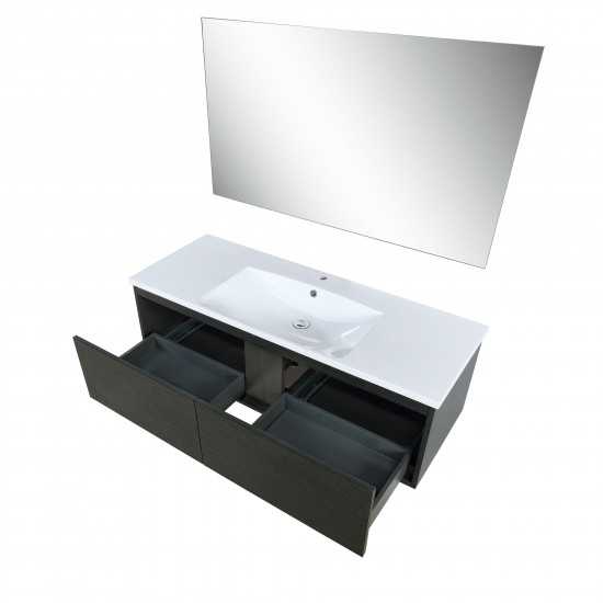 Sant 48" Iron Charcoal Bathroom Vanity, Acrylic Composite Top with Integrated Sink, and 43" Frameless Mirror