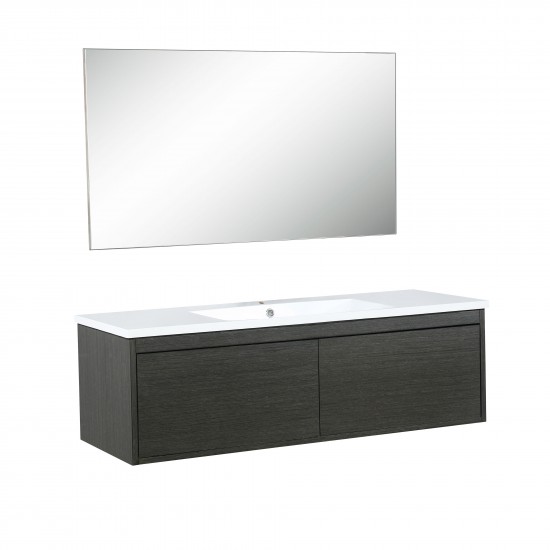 Sant 48" Iron Charcoal Bathroom Vanity, Acrylic Composite Top with Integrated Sink, and 43" Frameless Mirror