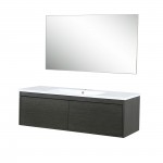 Sant 48" Iron Charcoal Bathroom Vanity, Acrylic Composite Top with Integrated Sink, and 43" Frameless Mirror