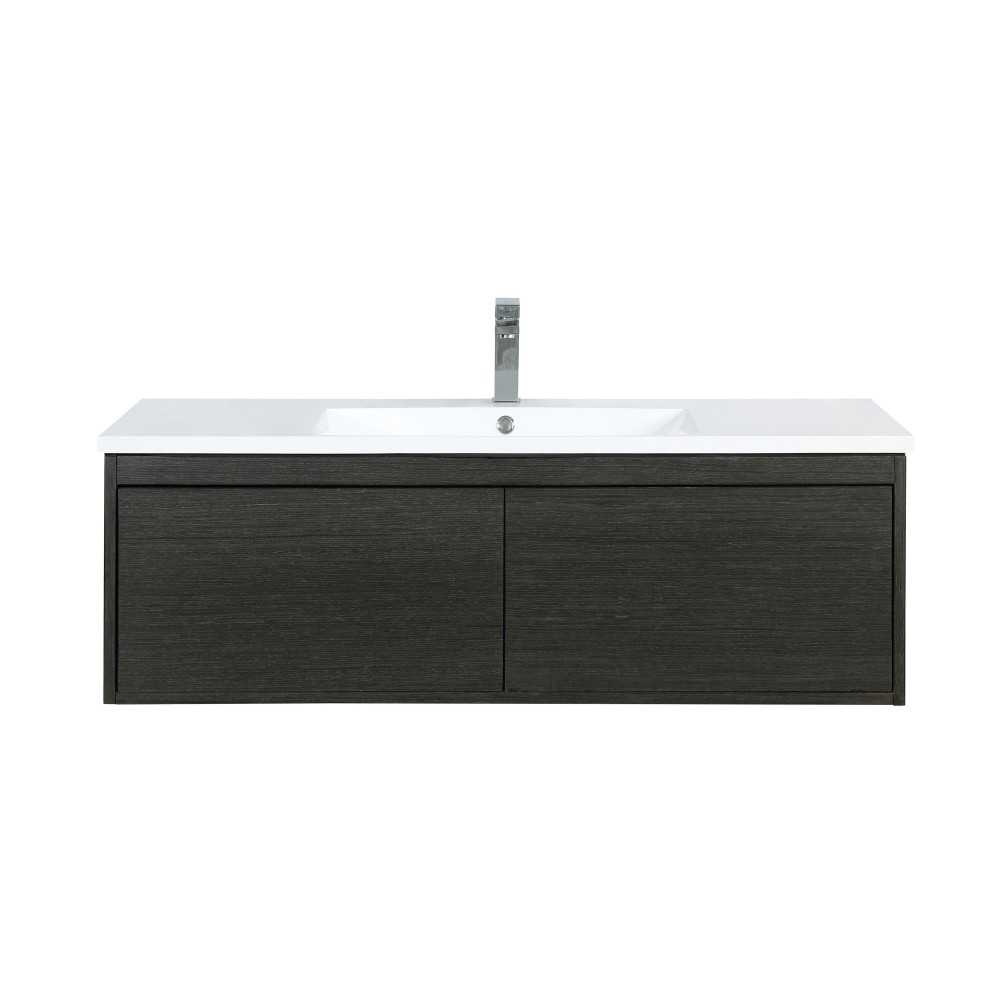 Sant 48" Iron Charcoal Bathroom Vanity, Acrylic Composite Top with Integrated Sink, and Monte Chrome Faucet Set