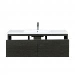 Sant 48" Iron Charcoal Bathroom Vanity, Acrylic Composite Top with Integrated Sink, and Monte Chrome Faucet Set