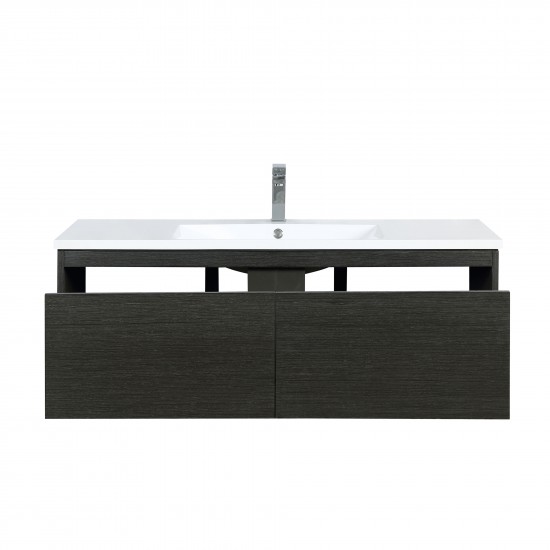 Sant 48" Iron Charcoal Bathroom Vanity, Acrylic Composite Top with Integrated Sink, and Monte Chrome Faucet Set