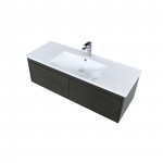 Sant 48" Iron Charcoal Bathroom Vanity, Acrylic Composite Top with Integrated Sink, and Monte Chrome Faucet Set