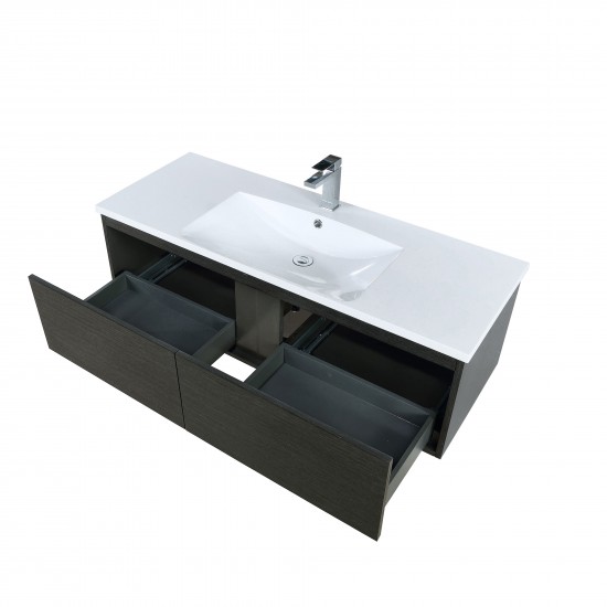 Sant 48" Iron Charcoal Bathroom Vanity, Acrylic Composite Top with Integrated Sink, and Monte Chrome Faucet Set