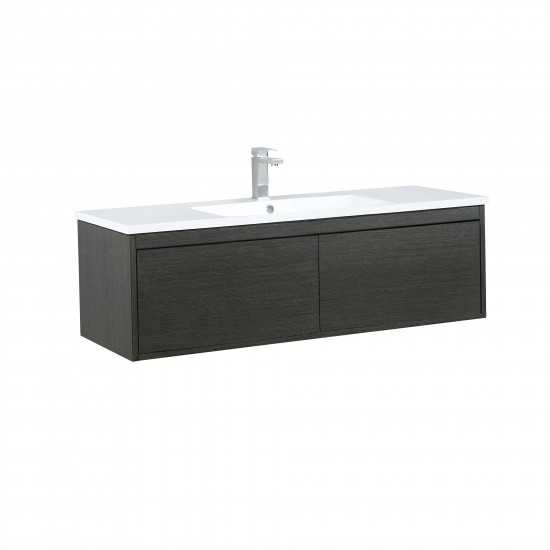 Sant 48" Iron Charcoal Bathroom Vanity, Acrylic Composite Top with Integrated Sink, and Monte Chrome Faucet Set