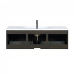 Sant 48" Iron Charcoal Bathroom Vanity, Acrylic Composite Top with Integrated Sink, and Monte Chrome Faucet Set