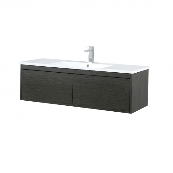 Sant 48" Iron Charcoal Bathroom Vanity, Acrylic Composite Top with Integrated Sink, and Labaro Brushed Nickel Faucet Set