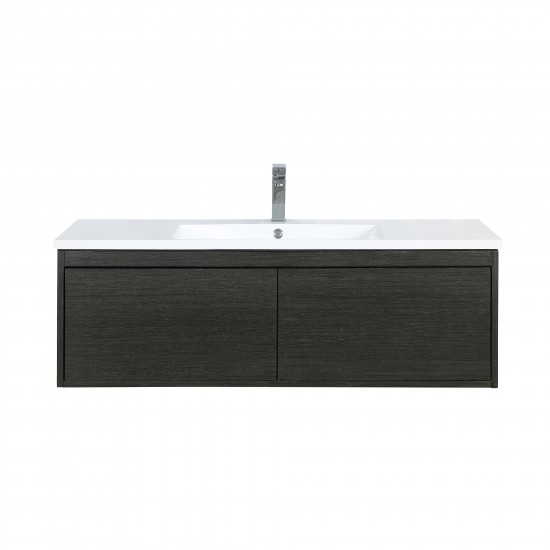 Sant 48" Iron Charcoal Bathroom Vanity, Acrylic Composite Top with Integrated Sink, and Balzani Gun Metal Faucet Set