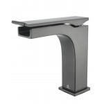 Sant 48" Iron Charcoal Bathroom Vanity, Acrylic Composite Top with Integrated Sink, and Balzani Gun Metal Faucet Set