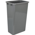 Kit including Top Mount Soft-close Single Trash Can Unit - for 12" Opening with Gray 50 QT Trashcan