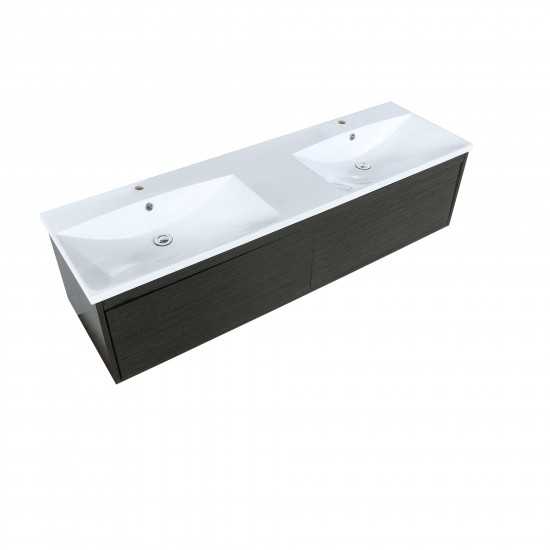 Sant 60" Iron Charcoal Double Bathroom Vanity and Acrylic Composite Top with Integrated Sinks