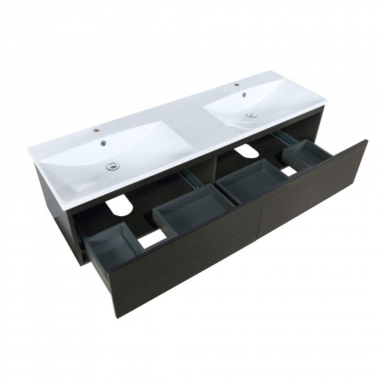 Sant 60" Iron Charcoal Double Bathroom Vanity and Acrylic Composite Top with Integrated Sinks