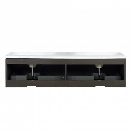 Sant 60" Iron Charcoal Double Bathroom Vanity and Acrylic Composite Top with Integrated Sinks