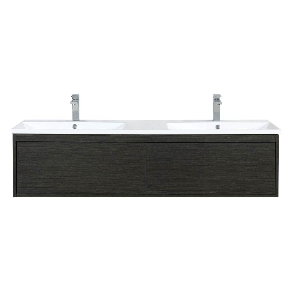 Sant 60" Iron Charcoal Double Bathroom Vanity, Acrylic Composite Top with Integrated Sinks, and Monte Chrome Faucet Set Sant 60" Iron Charcoal Double Bathroom Vanity, Acrylic Composite Top with Integrated Sinks, and Monte Chrome Faucet Set