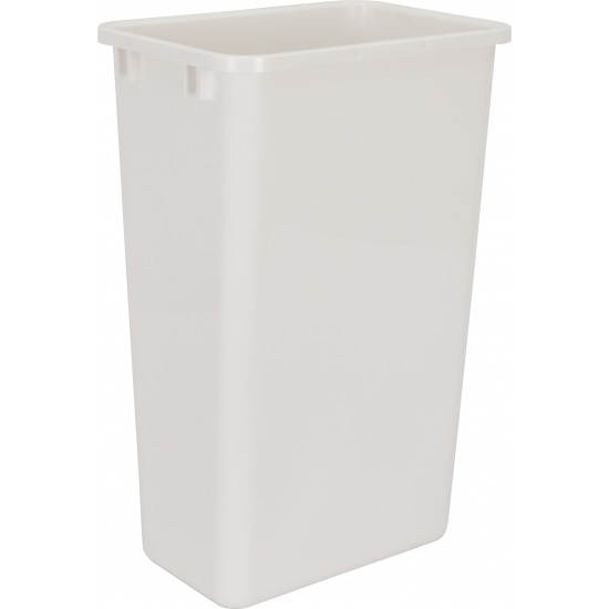 Kit including Top Mount Soft-close Single Trash Can Unit - for 12" Opening with White 50 QT Trashcan
