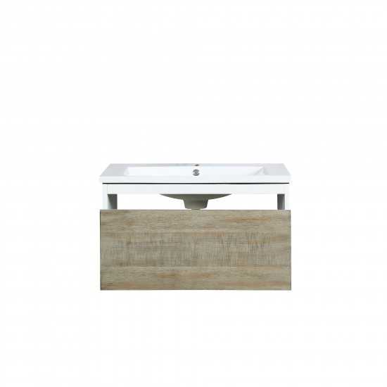 Scopi 30" Rustic Acacia Bathroom Vanity and Acrylic Composite Top with Integrated Sink