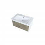 Scopi 30" Rustic Acacia Bathroom Vanity and Acrylic Composite Top with Integrated Sink