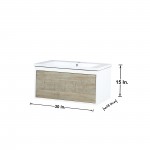 Scopi 30" Rustic Acacia Bathroom Vanity and Acrylic Composite Top with Integrated Sink