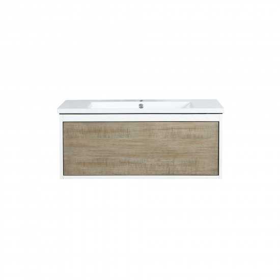 Scopi 36" Rustic Acacia Bathroom Vanity and Acrylic Composite Top with Integrated Sink