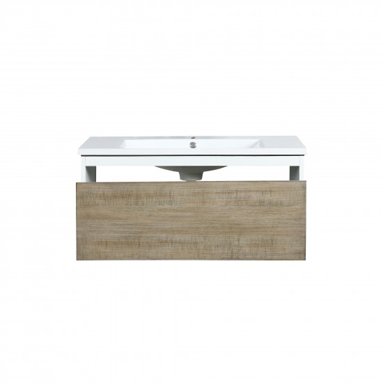 Scopi 36" Rustic Acacia Bathroom Vanity and Acrylic Composite Top with Integrated Sink