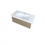 Scopi 36" Rustic Acacia Bathroom Vanity and Acrylic Composite Top with Integrated Sink