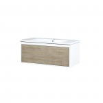 Scopi 36" Rustic Acacia Bathroom Vanity and Acrylic Composite Top with Integrated Sink