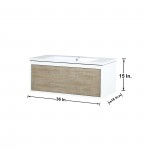 Scopi 36" Rustic Acacia Bathroom Vanity and Acrylic Composite Top with Integrated Sink