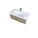 Scopi 36" Rustic Acacia Bathroom Vanity, Acrylic Composite Top with Integrated Sink, and Monte Chrome Faucet Set