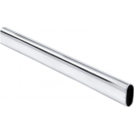 Chrome 1.0 mm x 8' Long Oval Steel Closet Rod