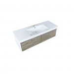 Scopi 48" Rustic Acacia Bathroom Vanity and Acrylic Composite Top with Integrated Sink