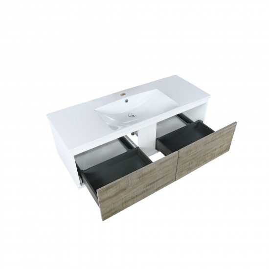 Scopi 48" Rustic Acacia Bathroom Vanity and Acrylic Composite Top with Integrated Sink