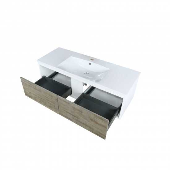 Scopi 48" Rustic Acacia Bathroom Vanity and Acrylic Composite Top with Integrated Sink