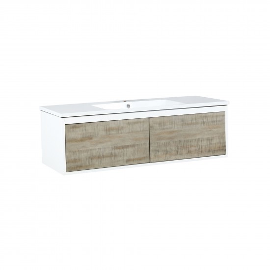 Scopi 48" Rustic Acacia Bathroom Vanity and Acrylic Composite Top with Integrated Sink