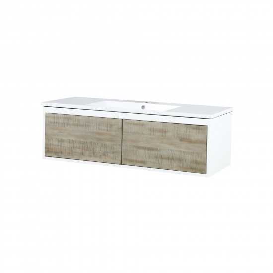 Scopi 48" Rustic Acacia Bathroom Vanity and Acrylic Composite Top with Integrated Sink