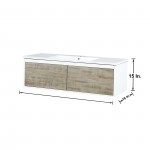 Scopi 48" Rustic Acacia Bathroom Vanity and Acrylic Composite Top with Integrated Sink