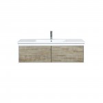 Scopi 48" Rustic Acacia Bathroom Vanity, Acrylic Composite Top with Integrated Sink, and Monte Chrome Faucet Set