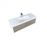 Scopi 48" Rustic Acacia Bathroom Vanity, Acrylic Composite Top with Integrated Sink, and Monte Chrome Faucet Set
