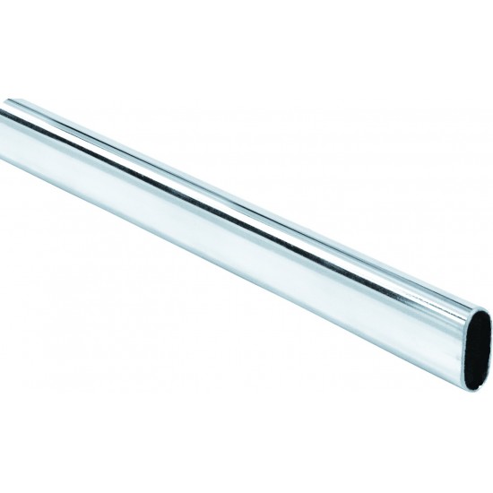 Chrome 1.0 mm x 12' Long Oval Steel Closet Rod