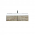 Scopi 48" Rustic Acacia Bathroom Vanity, Acrylic Composite Top with Integrated Sink, and Balzani Gun Metal Faucet Set