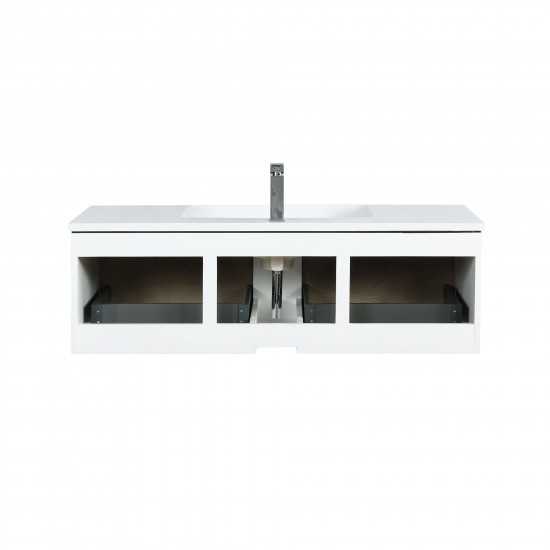 Scopi 48" Rustic Acacia Bathroom Vanity, Acrylic Composite Top with Integrated Sink, and Balzani Gun Metal Faucet Set