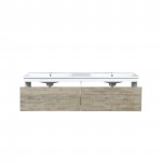 Scopi 60" Rustic Acacia Double Bathroom Vanity and Acrylic Composite Top with Integrated Sinks