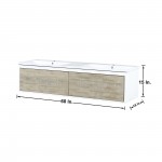 Scopi 60" Rustic Acacia Double Bathroom Vanity and Acrylic Composite Top with Integrated Sinks